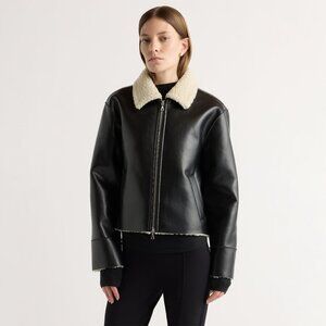 Modern Citizen Bonnie Shearling-Collar Coat Size SBlack / S